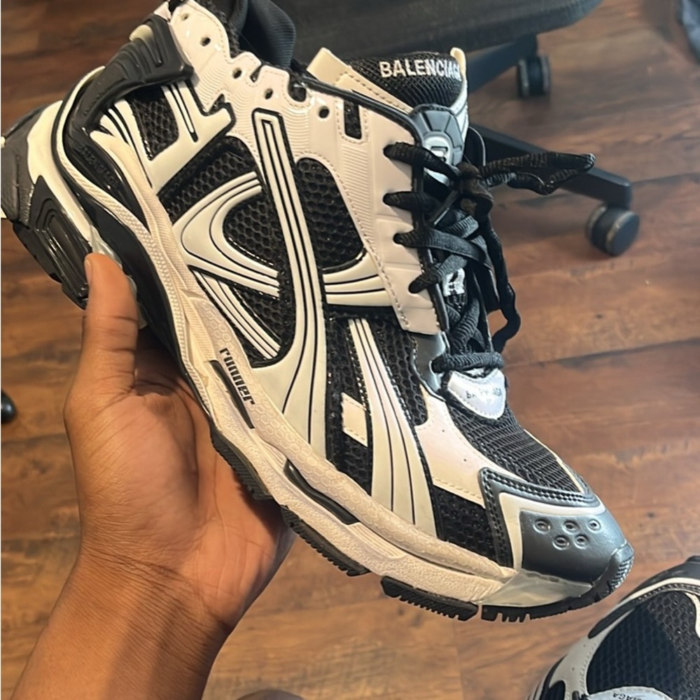 Balenciaga Black and White Sneakers with Chunky Silhouette